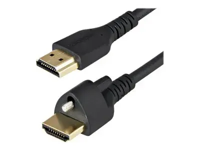 StarTech.com 2m (6ft) HDMI Cable with Locking Screw, 4K 60Hz HDR 10, High Speed HDMI 2.0 Monitor Cable with Locking Screw Connector for Secure Connection, HDMI Cable with Ethernet, M|M - Adjustable M3.0 Screw (HDMM2MLS) - HDMI cable with Ethernet - 2 m