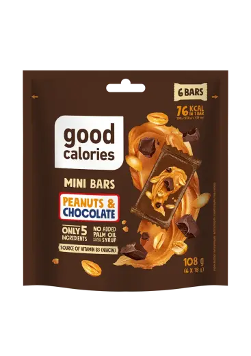 Mini nut bars with peanuts and chocolate GOOD CALORIES, 108g