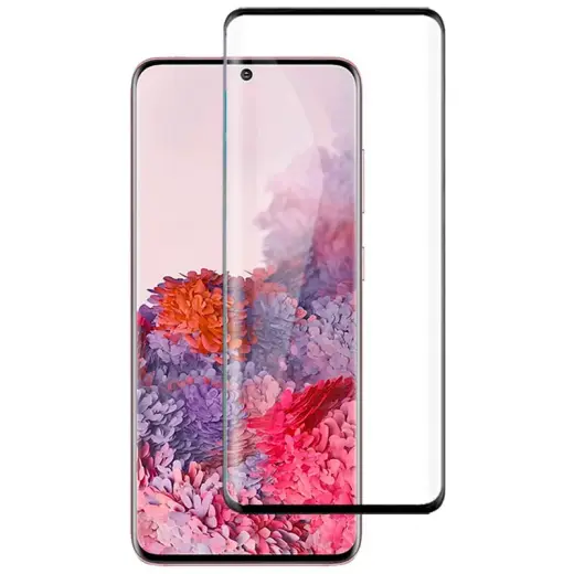  Fusion Full Glue 5D aizsargstikls pilnam ekrānam ar rāmiņu telefonam Samsung Galaxy S20 melns