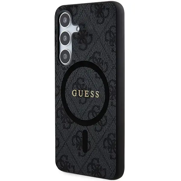 Guess GUHMS24SG4GFRK S24 S921 czarny|black hardcase 4G Collection Leather Metal Logo MagSafe