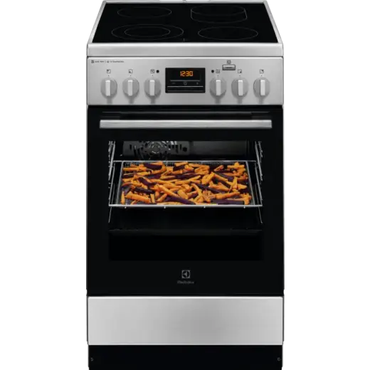Electrolux elektriskā plīts ar elektrisko cepeškrāsni, nerūsoša tērauda, 50cm