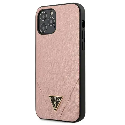 Guess GUHCP12LVSATMLPI iPhone 12 Pro Max 6,7"  różowy|pink hardcase Saffiano