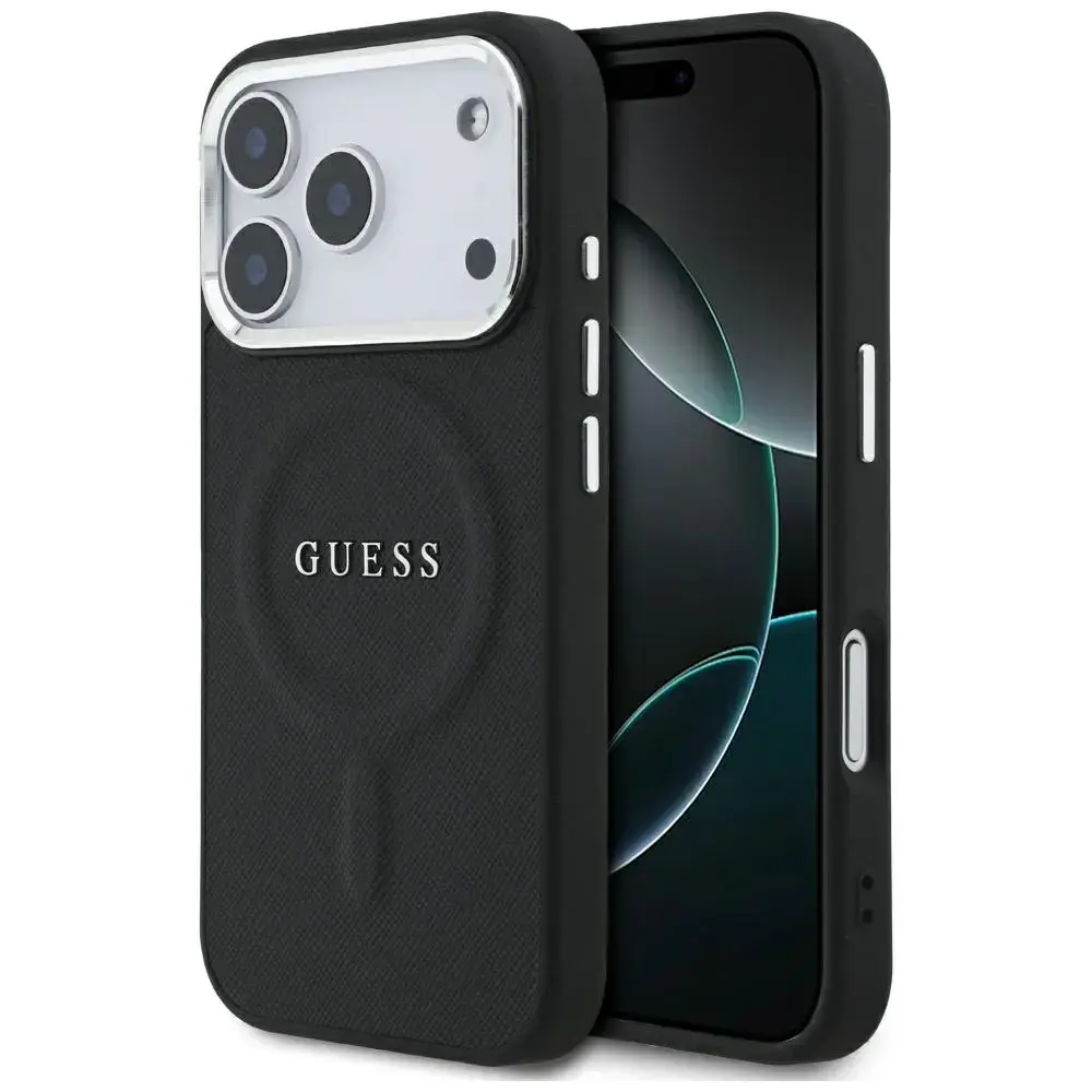 Guess PU Saffiano MagSafe Case for iPhone 17 Pro Black