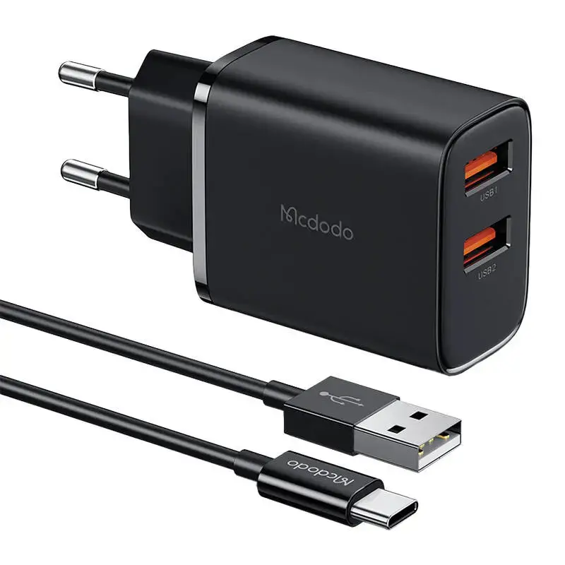 Mcdodo CH-5072 travel charger | 12W | USB-A | with USB-A to USB-C cable included | black