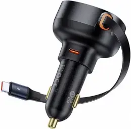Baseus Enjoyment Pro automašīnas lādētājs | 60W | PD, QC, PPS | USB-C | ar USB-C vadu komplektā | melns
