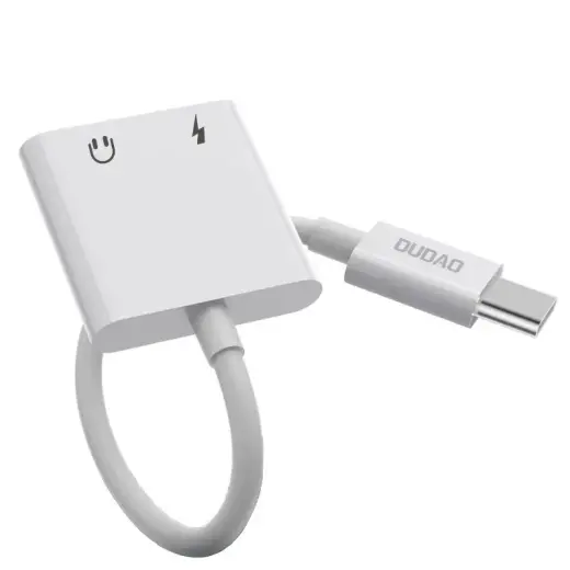 Dudao USB Type C - USB Type C | 3,5 mm mini jack headphone adapter audio and charging white (L13T white)
