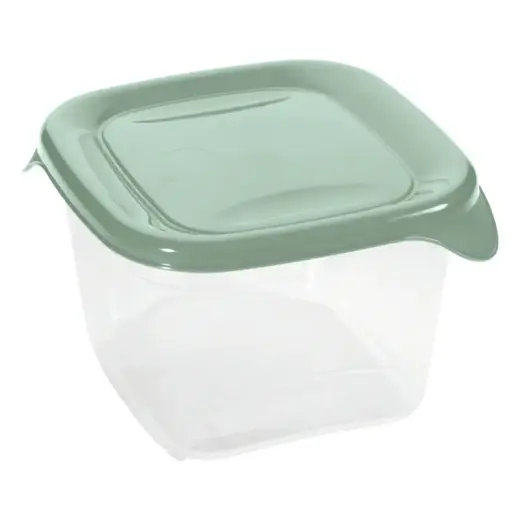 Square food container 0.45L Fresh&Go green