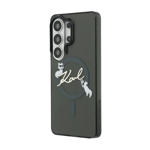 Karl Lagerfeld IML Choupette Karl Script Logo Magnetic Case for iPhone Samsung Galaxy S26 Ultra Blac...