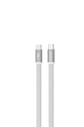 Devia Ultra3 andmeedastus- ja laadimiskaabel | USB-C kuni USB-C | PD | 240W | 1.5m | valge