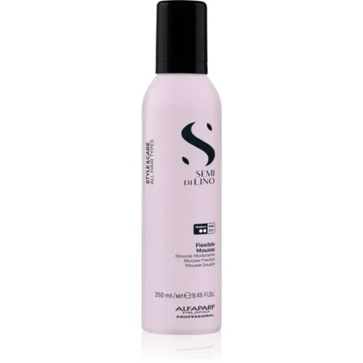 Alfaparf Milano Semi Di Lino Style&Care Flexible Mousse Styling Mousse for Natural Hold and Shine with UV Filter 250 Ml