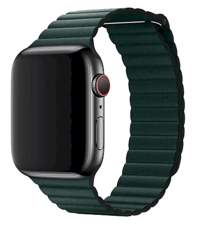 Devia Elegant Leather Loop Band For Apple Watch 42 | 44 mm Dark Green