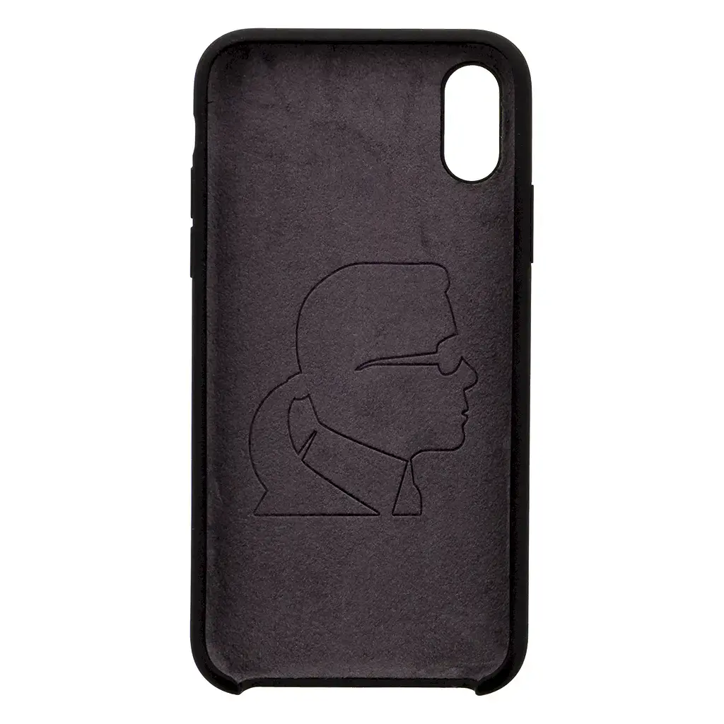 KLHCPXSLFKBK Karl Lagerfeld Full Body Iconic Hard Case for iPhone X|XS Black