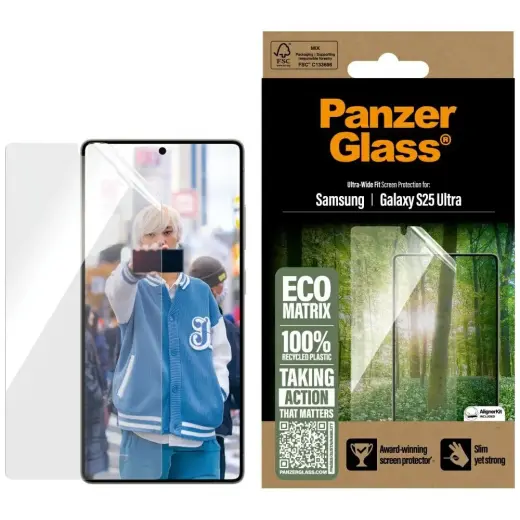 PanzerGlass Eco Matrix tempered glass for phone Samsung Galaxy S25 Ultra