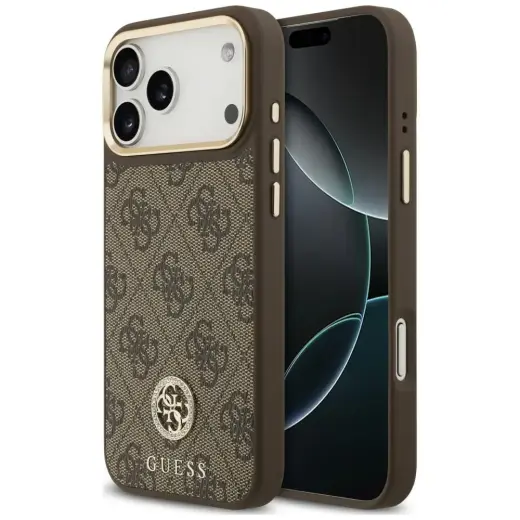 Case Guess 4G Strass Logo MagSafe for     iPhone 18 Pro Max / 17 Pro Max brown