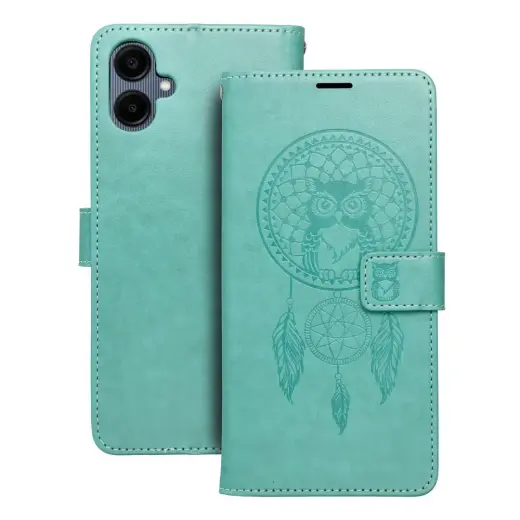 MEZZO dreamcatcher knyginio tipo telefono dėklas Samsung Galaxy A06 4G (A065) žalias
