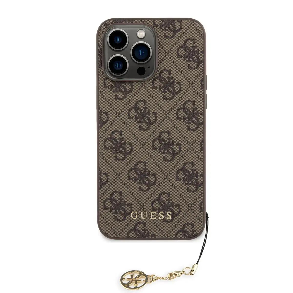 Guess 4G Charm Case for iPhone 15 Pro Max Tone on Tone Brown