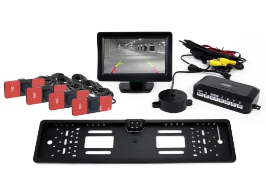 Parking assistant system TFT01 4,3" with CAM-402 LED 4 sensors black inside mount
