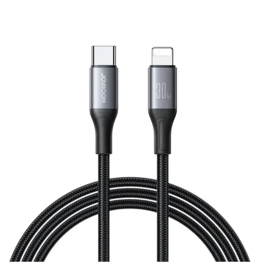 Joyroom S-A28 Flash Series datu pārraides un uzlādes vads | USB-C uz Lightning | 30W | 2m | melns