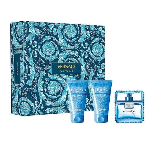 Set Versace: Eau Fraiche, Eau De Toilette, For Men, 50 ml + Eau Fraiche, Hydrating, Shower Gel, For All Skin Types, 50 ml + Eau Fraiche, Soothing, After-Shave Balm, 50 ml