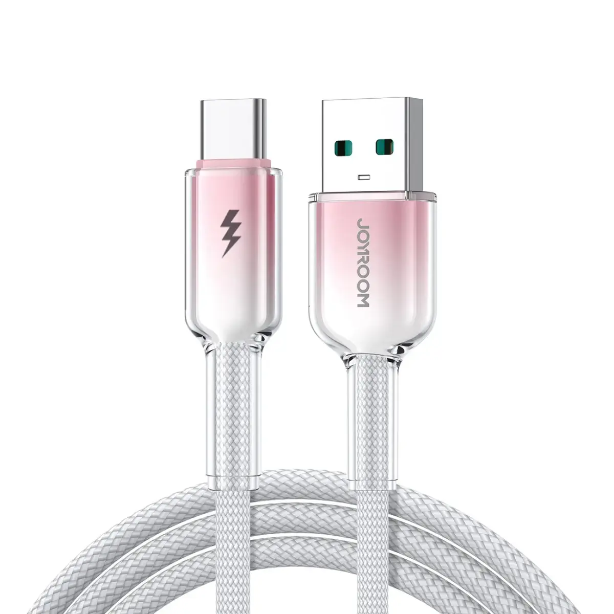 Joyroom S-A42 Crystal-Clear Series datu pārraides un uzlādes vads | USB-A uz USB-C | 15W | 1.2m | balts