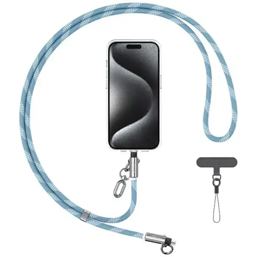 Smycz do telefonu z kablem do ładowania  Usams SJ745 60W USB-C do USB-C 1.2m niebieski