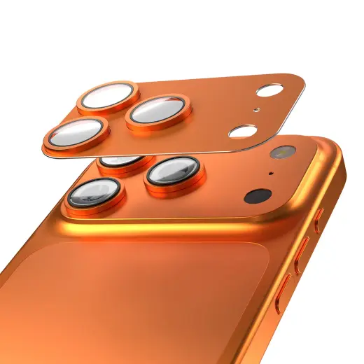 Etteri full camera lens guard for iPhone 17 Pro orange