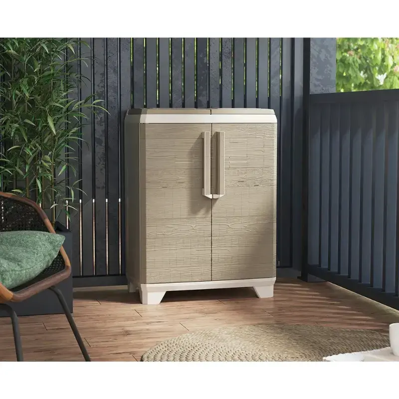 Atkritumu šķirošanas sistēma Split Premium Wood 110L Recycling system 68x39x92cm gaiši bēšs/gaiši pelēks