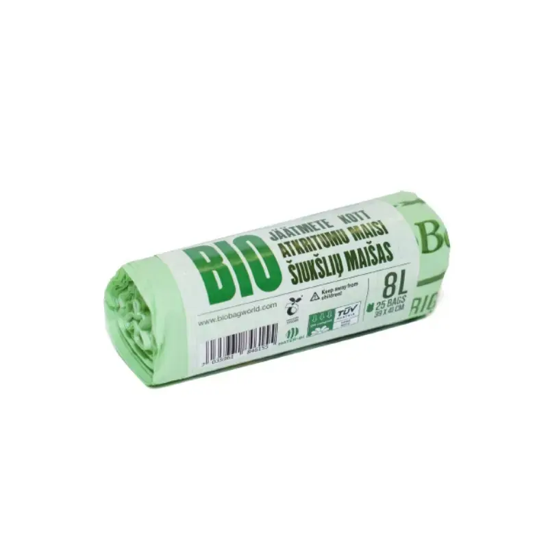 Compostable garbage bags BioBag 8L (25 pcs. per roll) 15mkr. 39x41cm green