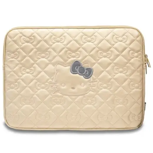 Hello Kitty Sleeve HKCSZPEKHBPD 14" złoty|gold Zip PU Quilted Bows