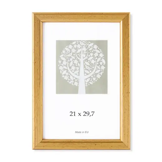 Foto rāmis, plastmasas, A4, 21x29,7 cm, zelta krāsā
