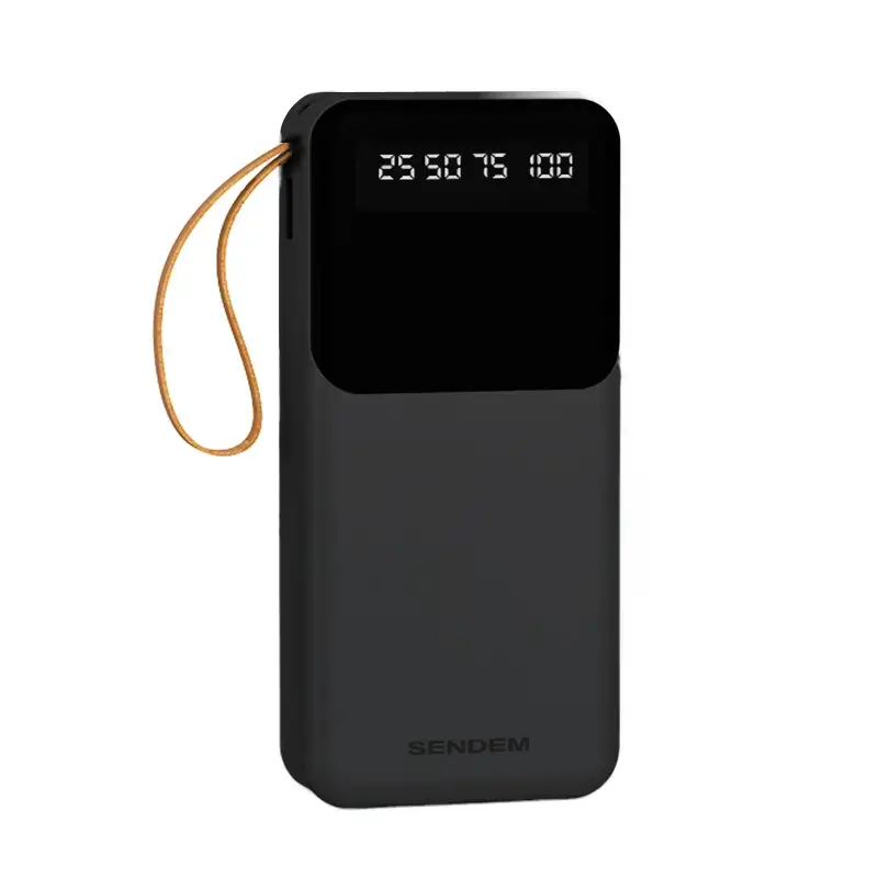 SENDEM P402 ārējais akumulators (powerbank) | 20000 mAh | 12W | USB-C, Lightning, Micro USB, USB-A | melns