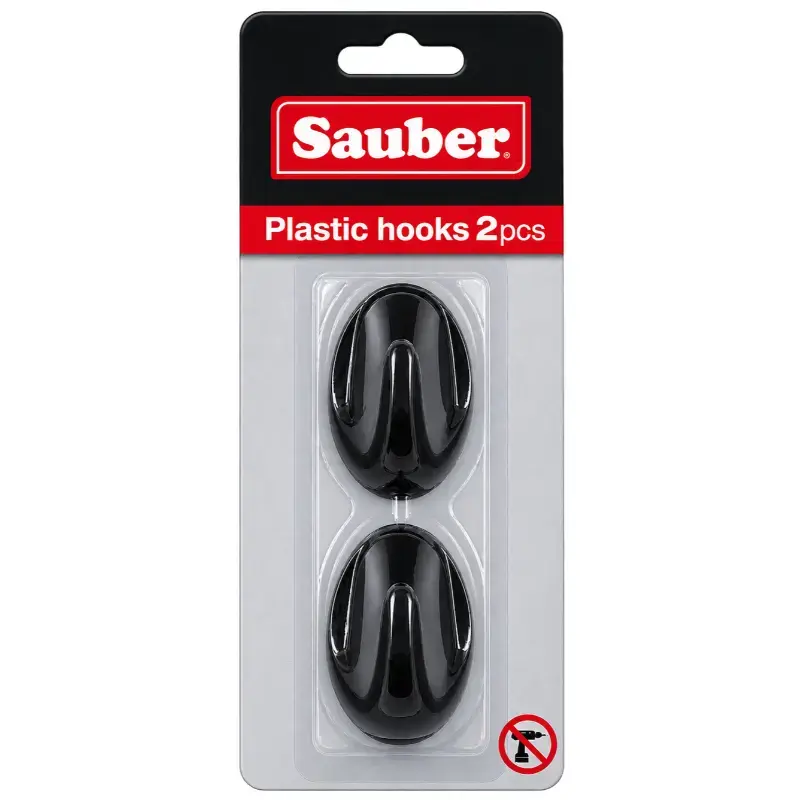 SAUBER Āķi 2 gab. ovāli melni