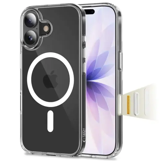 TECH-PROTECT Flexair Hybrid CC telefoni ümbris MagSafe toega iPhone 17 läbipaistev