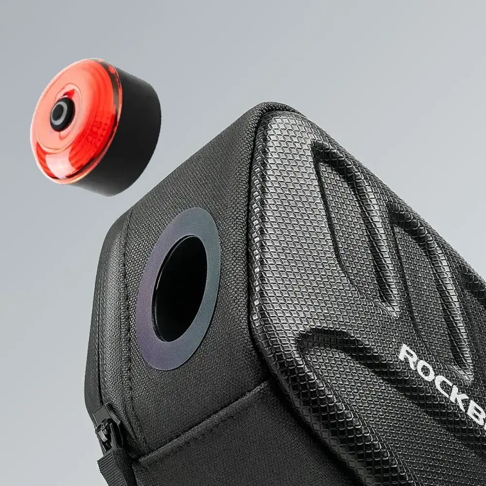 Torba rowerowa Rockbros C61 podsiodłowa z inteligentną lampką tylną 0,45 l - czarna