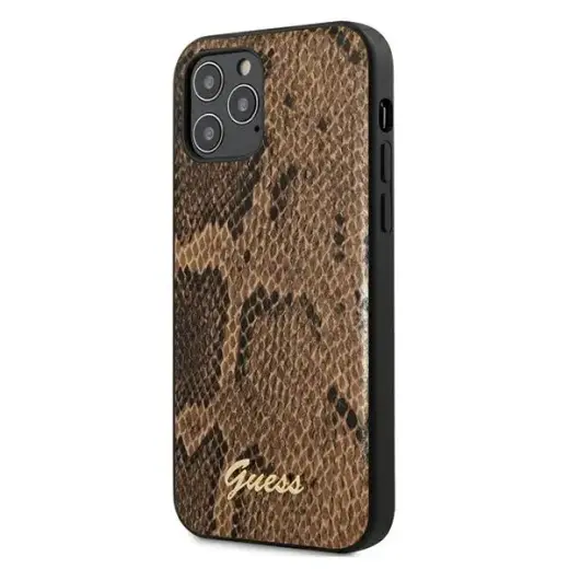 Guess GUHCP12MPUSNSMLBR iPhone 12|12 Pro 6,1" brązowy|brown hardcase Script Python Collection