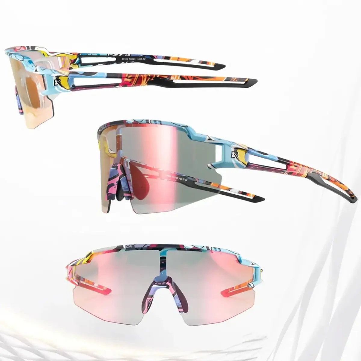 Rockbros Photochromic Cycling Glasses with UV Protection and Corrective Insert - Multicolor