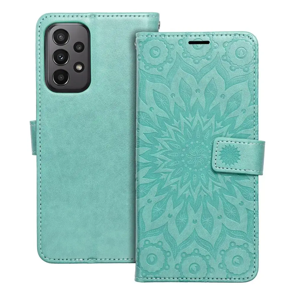 MEZZO mandala grāmatveida maciņš telefonam Samsung Galaxy A23 5G (A236) zaļš