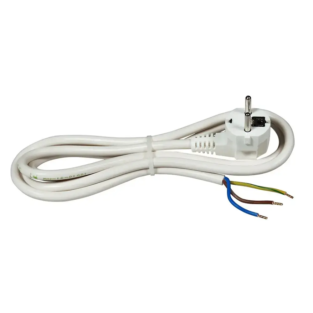 Cable with plug 3Gx1.5 2m white