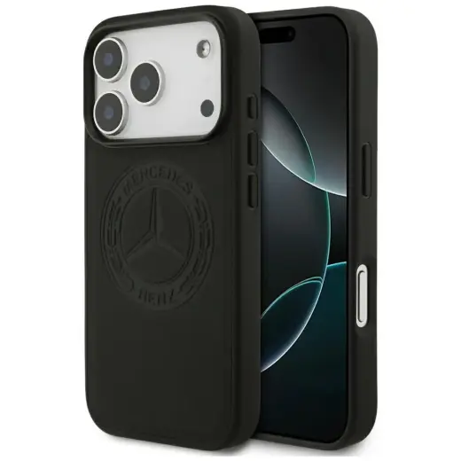 Etui Mercedes Leather Vintage Logo        MagSafe do iPhone 17 Pro czarny