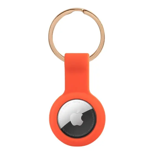 GUATSGEO Guess Liquid Silicone Classic Logo AirTag Case Orange
