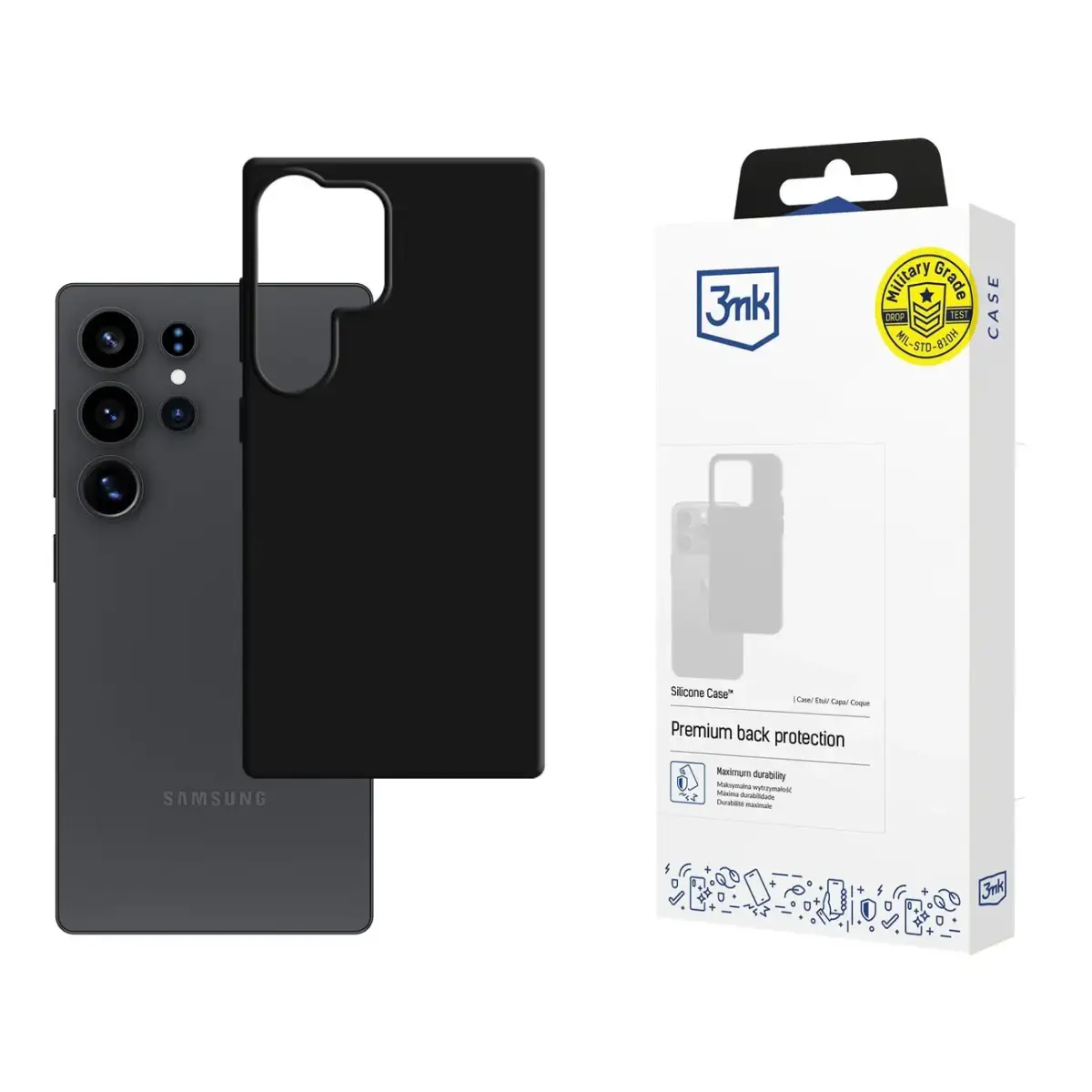 3mk Silicone Case for Samsung Galaxy S25 Ultra - Black