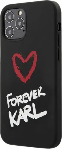 Karl Lagerfeld KLHCP12MSILKRBK Forever Karl Cover For Apple iPhone 12 | 12 Pro Black