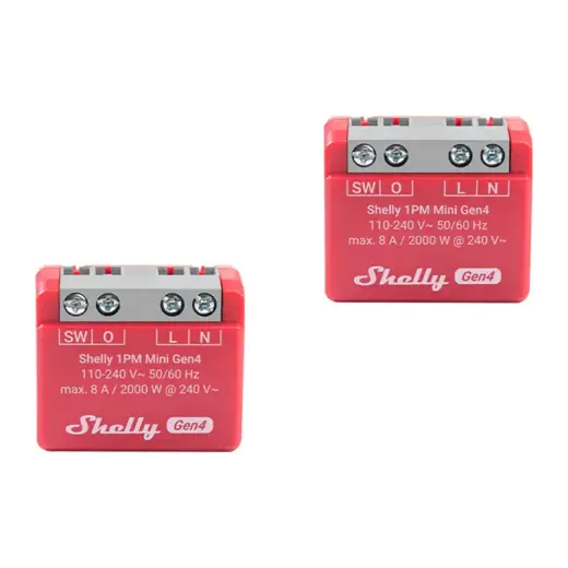 Set of 2 Shelly 1PM Mini Gen4 Zigbee/Matter Controllers