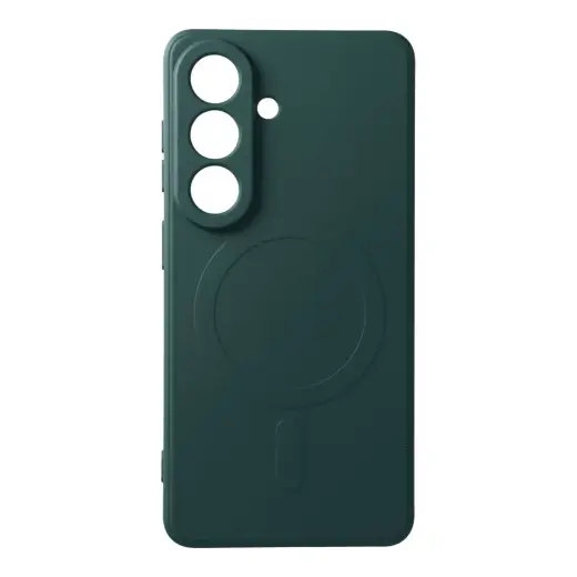 Silicone Mag Cover phone case with MagSafe support for Samsung Galaxy S26 (S942) green
