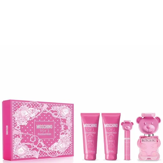 Moschino Toy 2 Bubble Gum by Moschino EDT SPRAY 3.4 OZ & BODY LOTION 3.4 OZ & SHOWER GEL 3.4 OZ & EDT SPRAY 0.33 OZ MINI for UNISEX