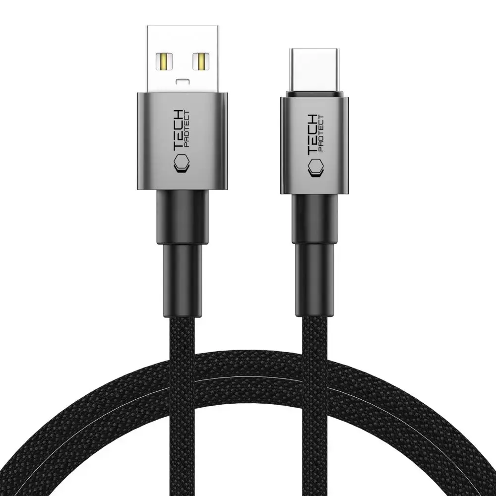 Tech-Protect Ultraboost DNA datu pārraides un uzlādes vads | USB-A uz USB-C | 15W | 1m | pelēks