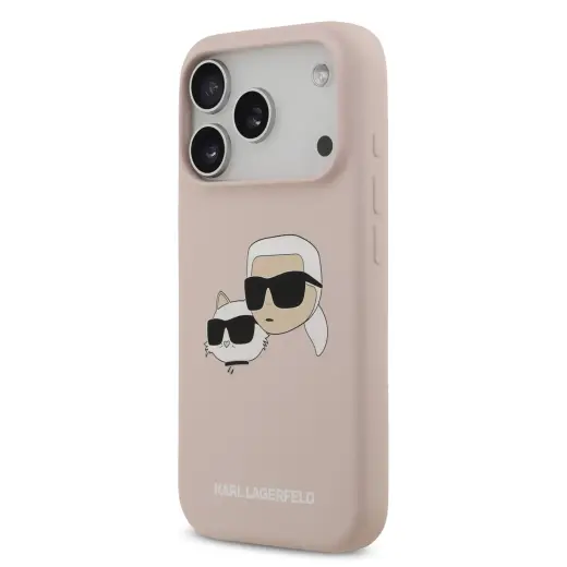 Karl Lagerfeld Liquid Silicone Double Heads MagSafe Case for iPhone 17 Pro Pink