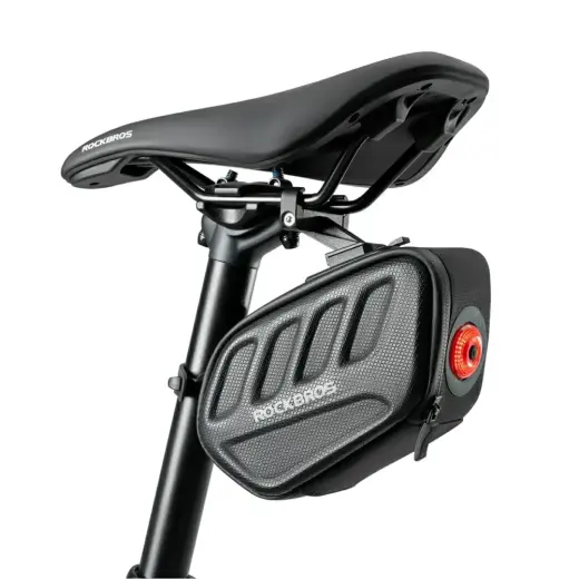 Torba rowerowa Rockbros C61 podsiodłowa z inteligentną lampką tylną 0,45 l - czarna