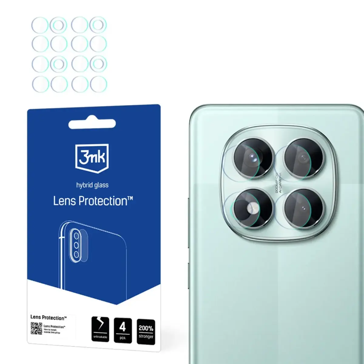 Hybrid Glass for Camera Lens 3mk Lens Protection for Xiaomi Redmi Note 14 Pro