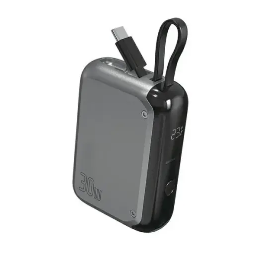 4smarts Pocket ārējais akumulators (powerbank) | 10000 mAh | 30W | USB-C | pelēks